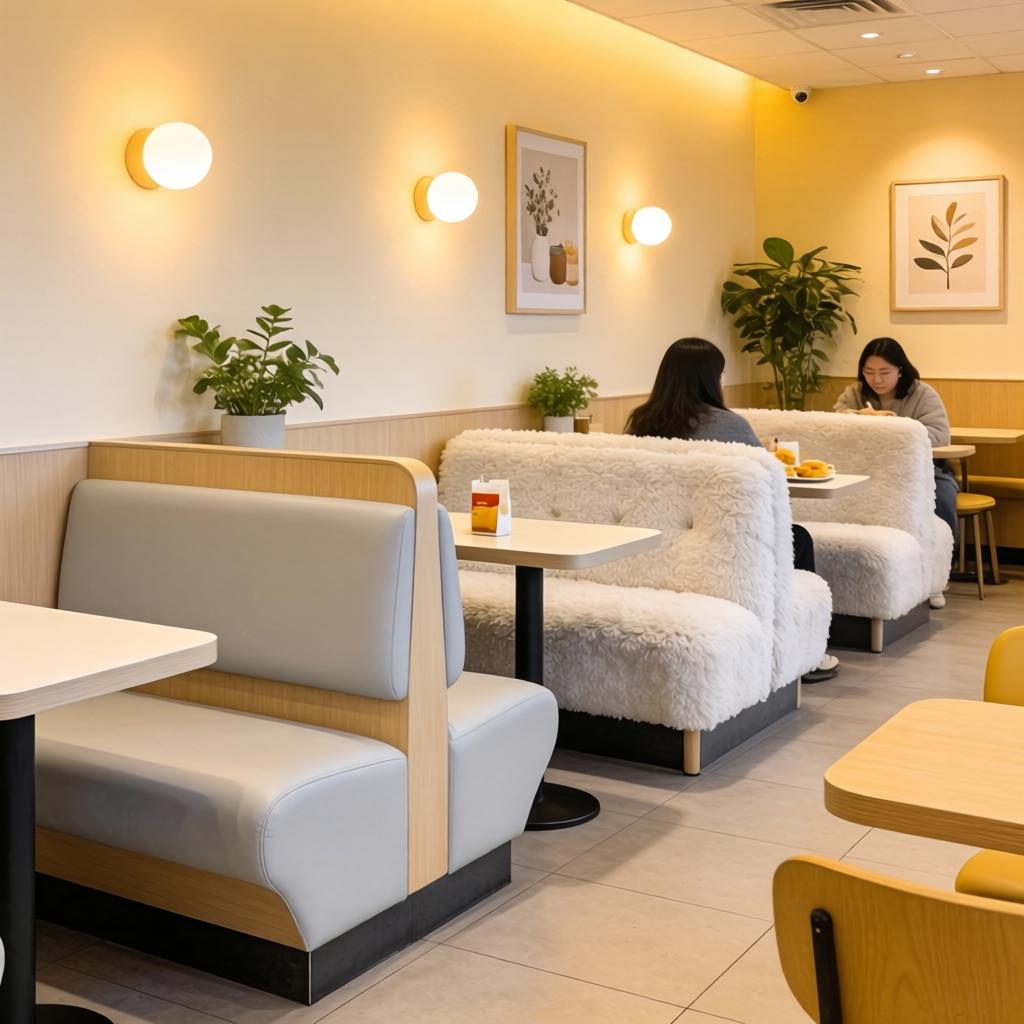 快餐店卡座与定制沙发：打造舒适用餐体验的···(图2)