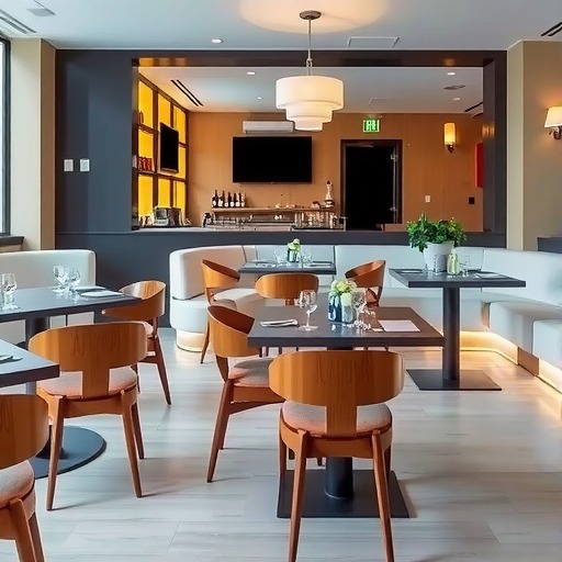 现代风格餐饮店桌椅卡座搭配推荐：金宇家具···(图2)