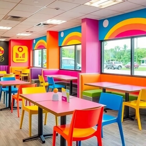 如何用桌椅体现快餐店文化特色——金宇家具···(图2)