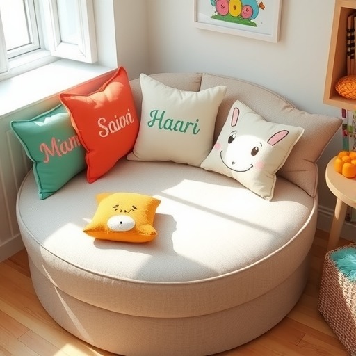 江宁路儿童空间：个性化圆形沙发垫制作(图1)