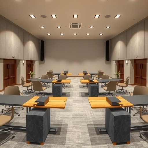 定制图书大厦报告厅桌椅，北外滩街道专属(图1)