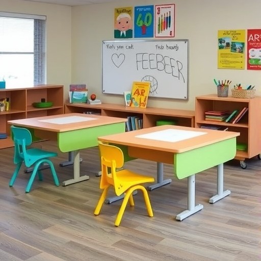 徐家汇街道小学生阅览室定制：儿童绘画桌椅专业设计(图1)