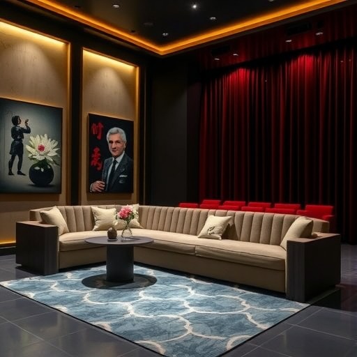 崇明区剧院文化沙龙，定制长条沙发方案(图1)