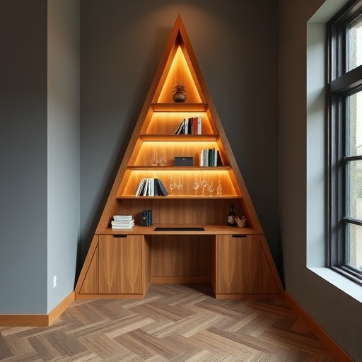 宜兴青少年阅读中心：专属三角形吧台柜设计(图1)