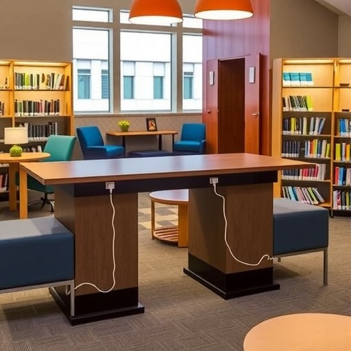 社区智慧图书馆休闲区高脚桌定制(图1)