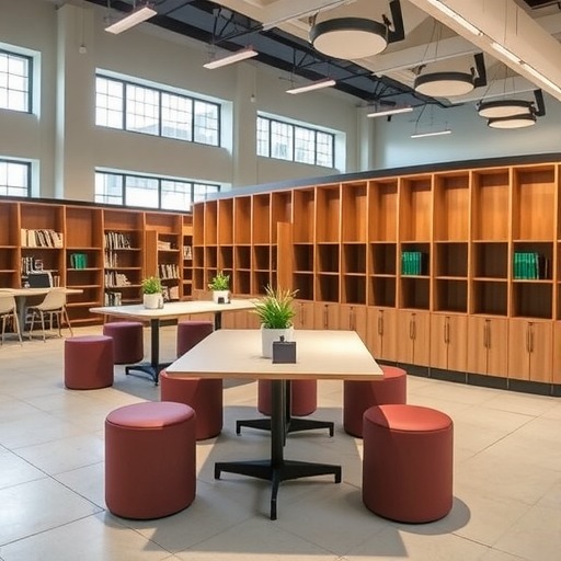 徐汇区学院图书馆展示区，家具定制专家服务(图1)