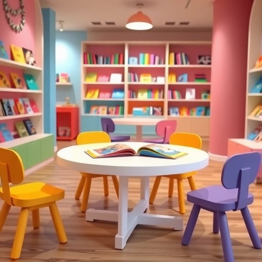 儿童书店专配：创意六边形桌椅设计(图1)