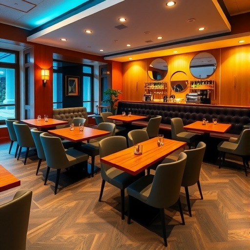 西式咖啡馆桌椅沙发设计思路，金宇家具餐饮···(图1)