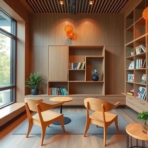 闵行区微型图书馆，定制专属休闲桌椅(图1)