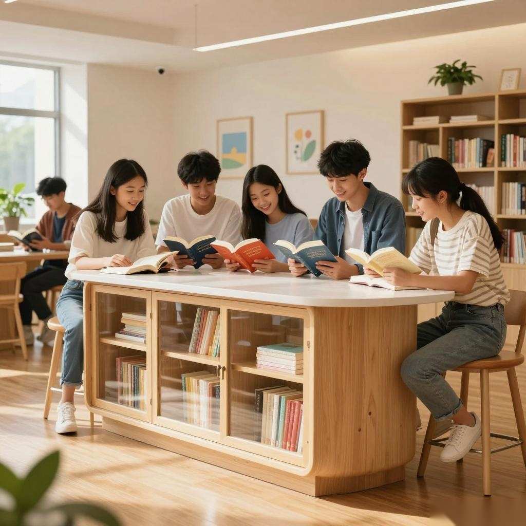 宜兴青少年阅读中心竟然这样设计吧台柜，原来藏着这么多小心思