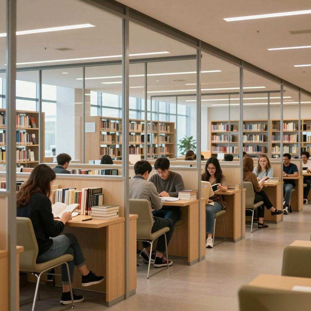 图书馆隔断暗藏玄机，3个设计秘密让学习效率翻倍