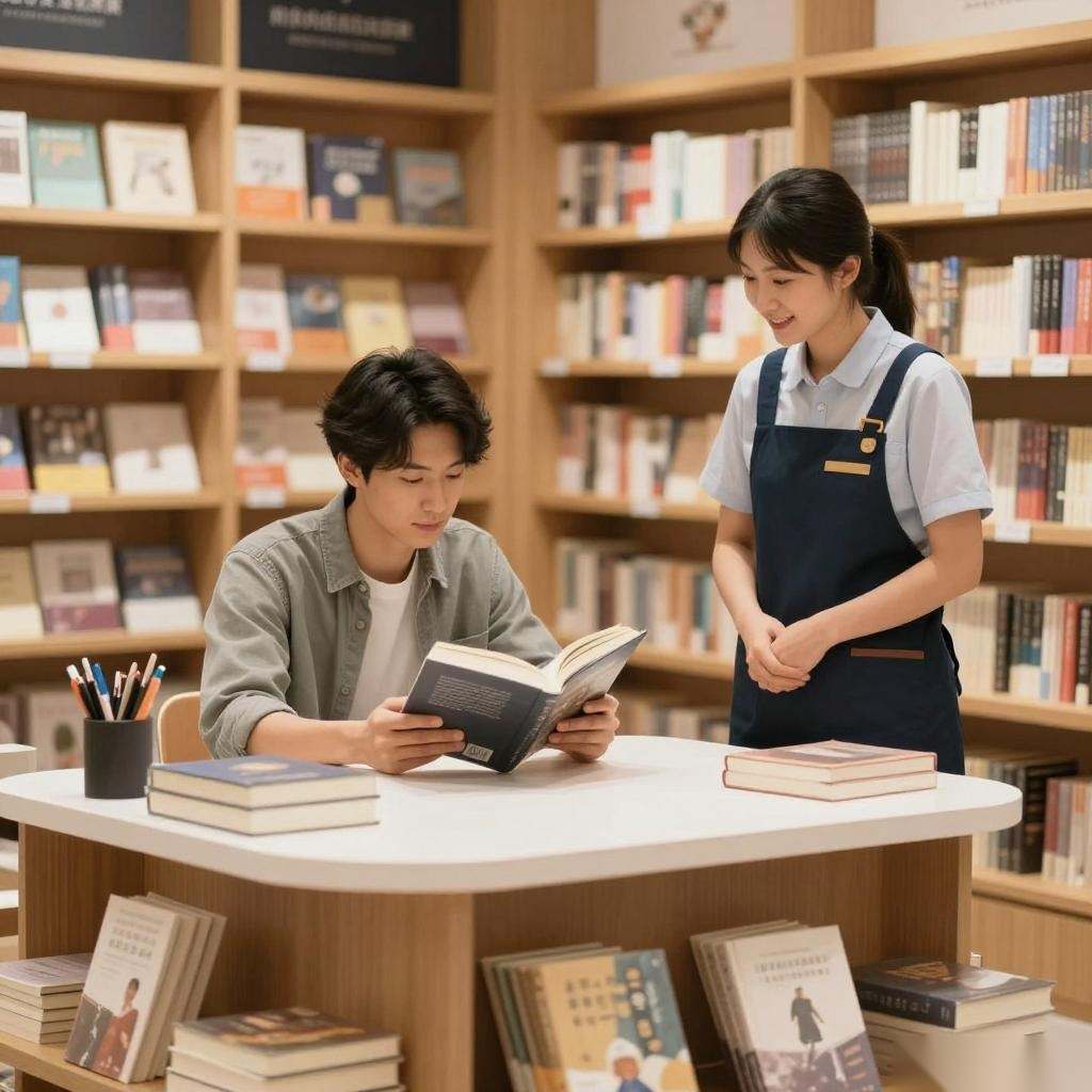 定制主题书店木制中岛台，聚焦平凉路街道需求