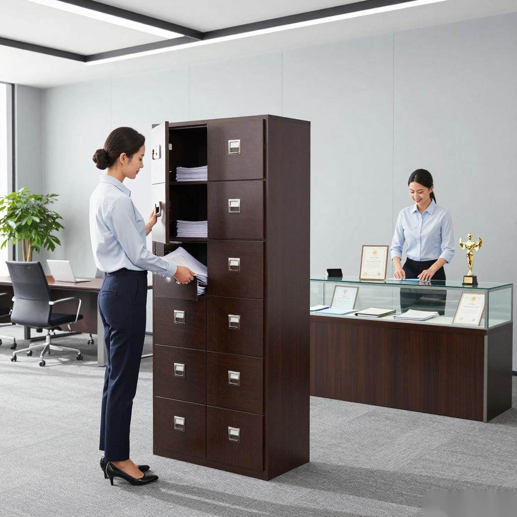 接待区储物解决方案：四川北路街道会议室柜子定制