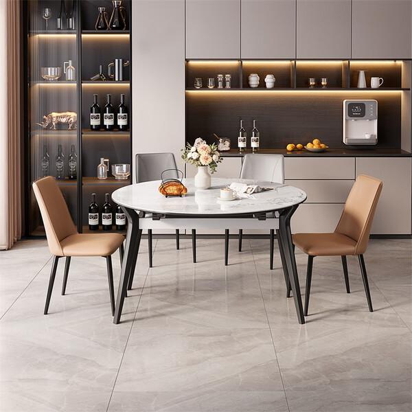 小户型狂喜！全友 DW1059 折叠圆桌，方变圆 + 岩板台面，3 千搞定轻奢用餐区(图2)